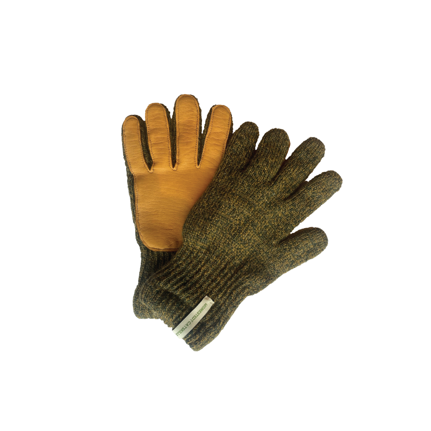 Homestedt Green Melange Wool Gloves - Womens